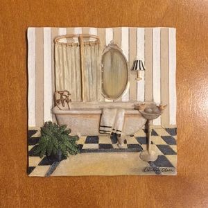 Set of 3 Decorative Bathroom Wall Plaques